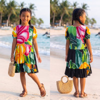 Hand Painted Rayon Kids Dress